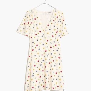 NWT Madewell Floral Flutter-Sleeve
Mini Dress